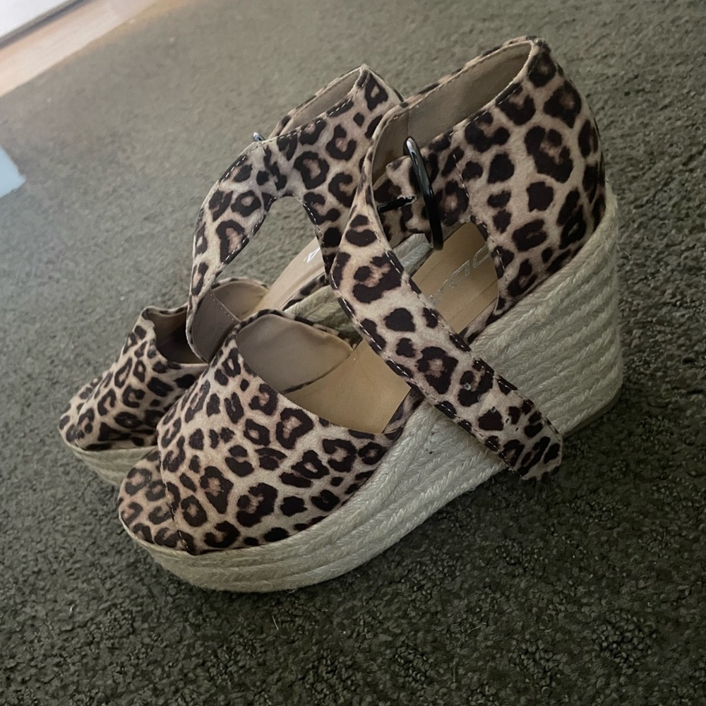 Cheetah print wedges